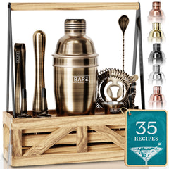 Caddy Cocktail Bartender Kit - Brushed Brass