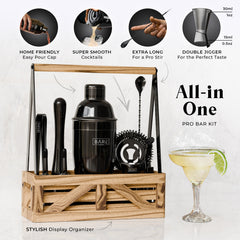 Caddy Cocktail Bartender Kit - Gunmetal Black