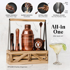 Caddy Cocktail Bartender Kit - Aged Copper