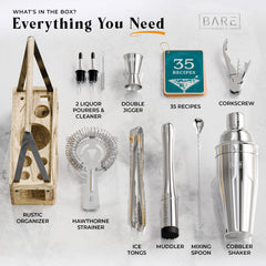 Caddy Cocktail Bartender Kit - Pale Silver