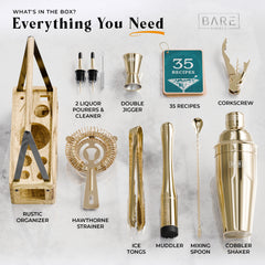 Caddy Cocktail Bartender Kit - Gold.