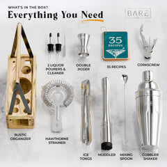 Caddy Cocktail Bartender Kit - Silver