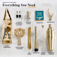 Caddy Cocktail Bartender Kit - Royal Gold