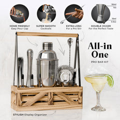 Caddy Cocktail Bartender Kit - Silver