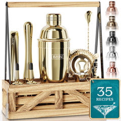 Caddy Cocktail Bartender Kit - Gold.