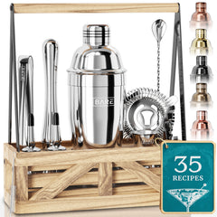 Caddy Cocktail Bartender Kit - Pale Silver