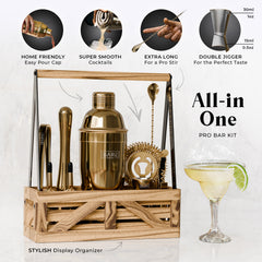 Caddy Cocktail Bartender Kit - Royal Gold